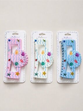 Ocean Shell Hair Claw Clip Set Pastel Beachcore Mermaid Aesthetic Accessories